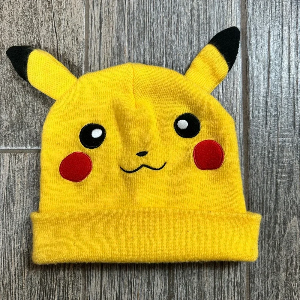 Pokemon Pikachu Beanie Hat Yellow Cartoon Character Kids Youth‎ 4-20